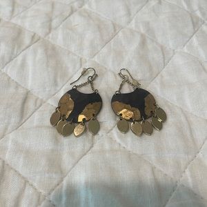 Black and Gold Statement Earrings